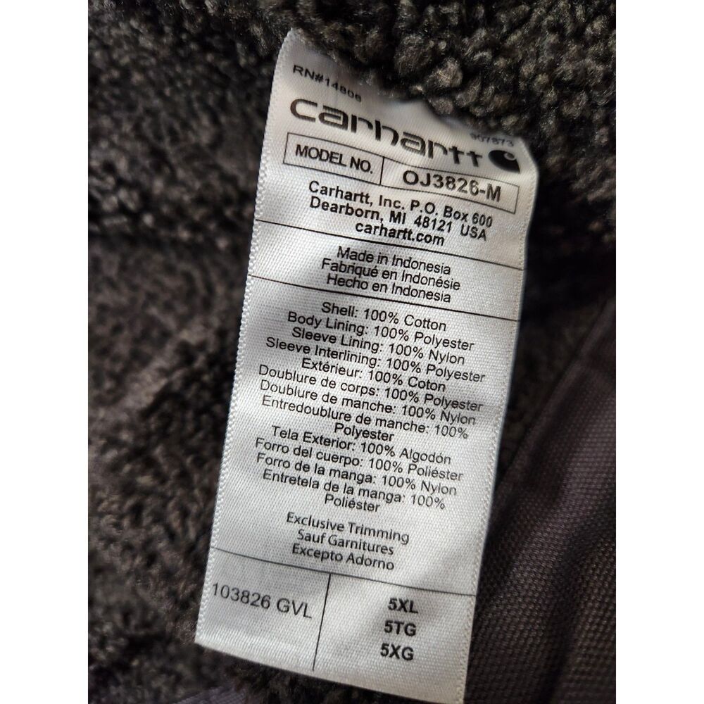 Carhartt Washed Duck Sherpa‑Lined Utility Jacket 5XL Relaxed Fit - Picture 10 of 12